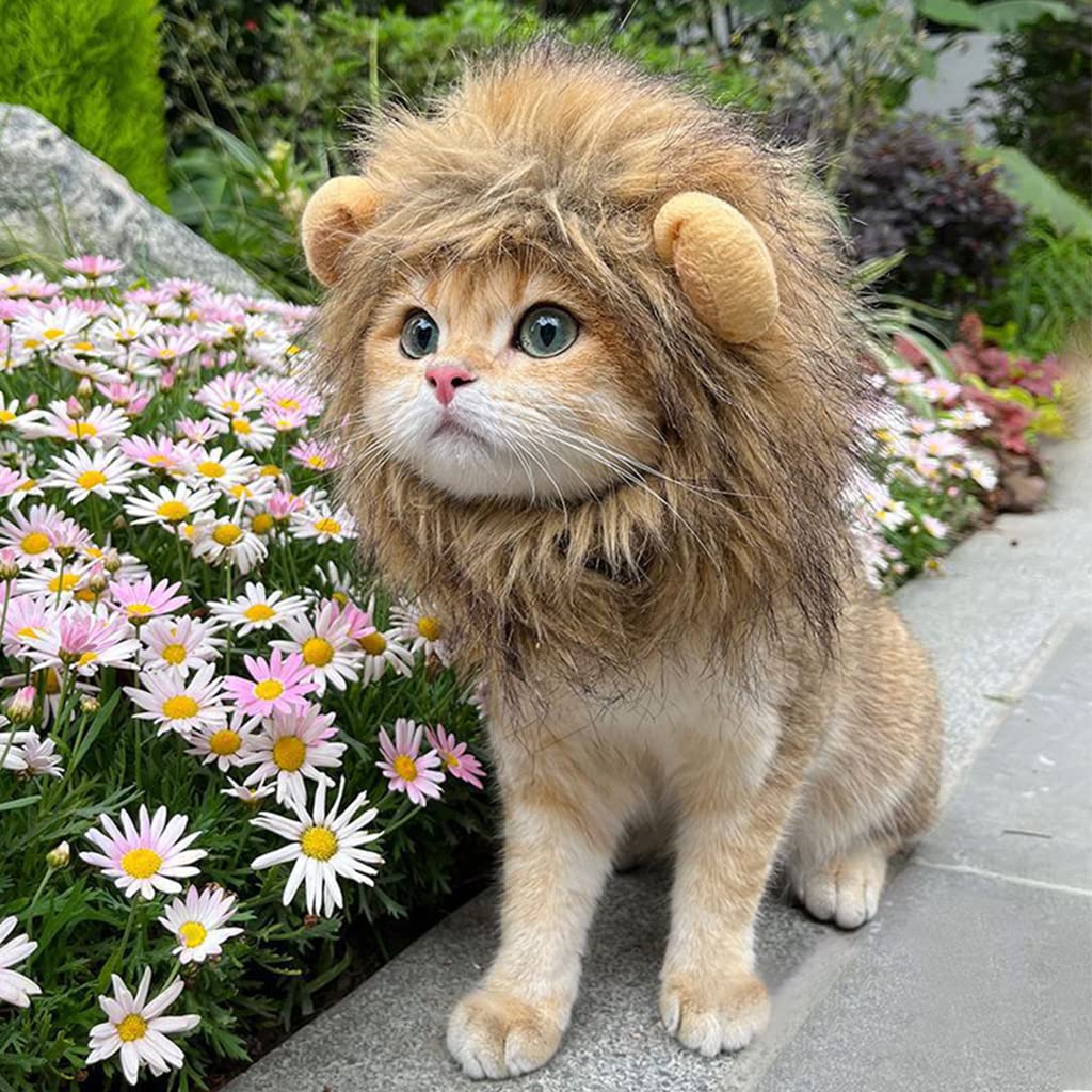 Qpets Dog Sweater Lion Mane Costume for Cat Wig for Cat Christmas Funny Headwear for Puppy, Kitten, Cat Festival Headwear Dog Sweaters Qpets Dog Sweater Lion Mane Costume for Cat Wig for Cat Christmas Funny Headwear for Puppy, Kitten, Cat Festival Headwear Dog Sweaters